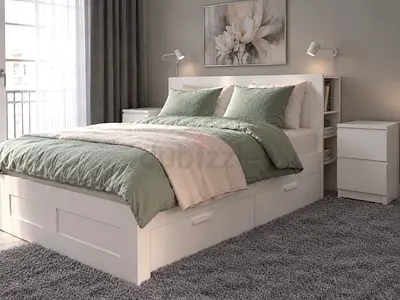White Queen bed set 7pcs IKEA like new