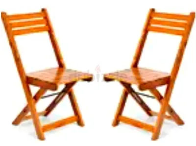 Set of 2 Wooden Folding Chairs - Compact Dining/Patio Chairs