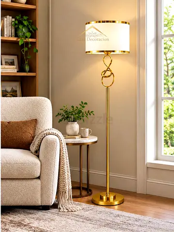 Brand New Luxury Golden Infinity Loop Floor Lamp