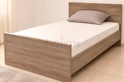Single wooden bed frame with headboard and footboard - good condition