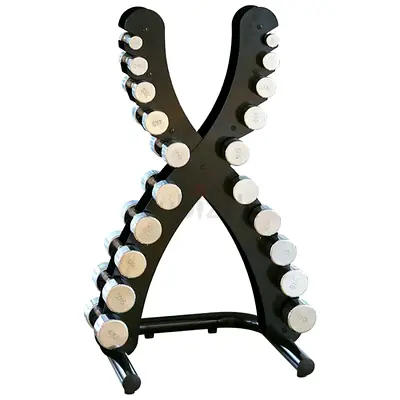 Chrome Dumbbells Set With Rack