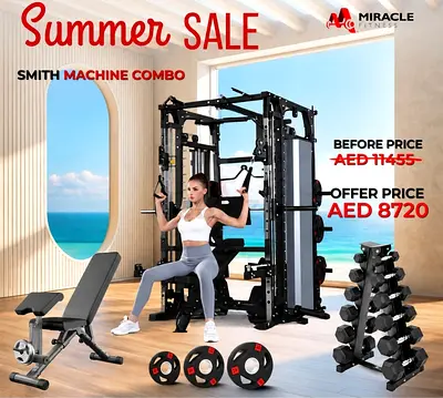 Miracle Fitness All-in-One Smith machine with Functional Trainer Combo Offer