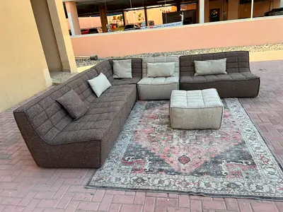Almost brand new Condition Huzaifa Corner Sofa with footstool