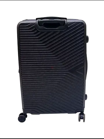 Large Black Hard-Shell Rolling Suitcase with 4 Wheels