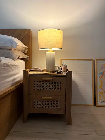 TWO Solid wood bedside nightstand with drawers! Lots of storage space - Boho Chic Vibes