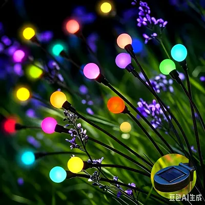 Solar-Powered Colorful LED Garden String Lights (Set) 6led solar power