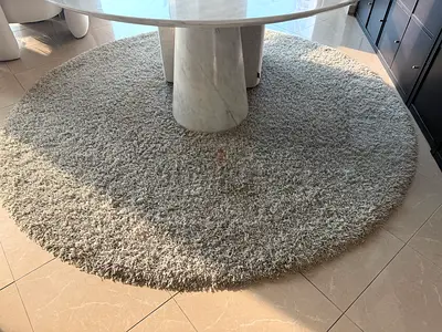 2.4m Round gray rug