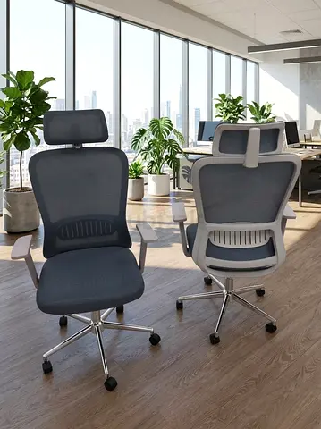 Ergonomic Mesh Office Chair with Headrest - Adjustable, Good Condition
