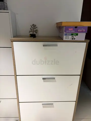 IKEA 3-door wardrobe / cabinet in white and oak finish