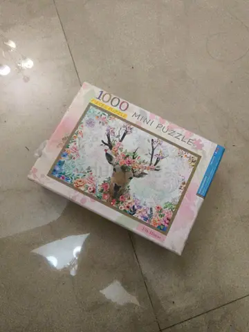 1000-piece Mini Jigsaw Puzzle — Floral Deer Design, New/Unused