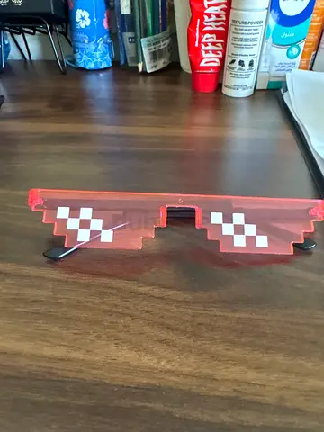 Red Pixelated 'Deal With It' Novelty Sunglasses