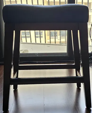 Black Wooden Counter Stool - PU Seat
