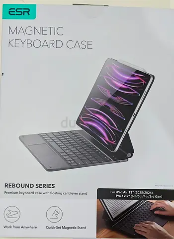 ESR for iPad Air 13/2025/2024 Pro 12.9 Inch Case Keyboard, Quick-Set Magnetic Stand
For Air 13'' M4/