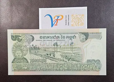 Vintage Cambodia 500 Riels Banknote - Collectible Currency
