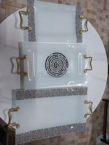 Serving glass tray set home center 100 aed