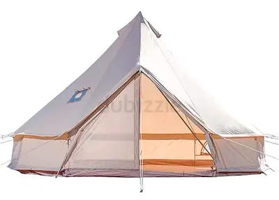 Large Canvas 5m Bell Tent — 6-8 Person Camping Tent, Used once Perfevt Condition