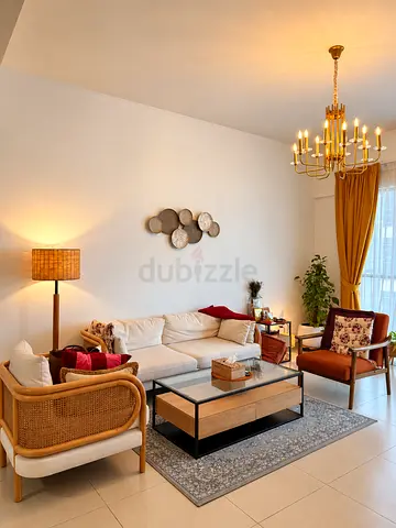3-Seater Rattan Bamboo Beige Fabric Sofa with 2-Accent Chairs and Coffee Table - Carpet is free !!!