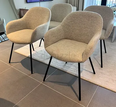 Set of 4 Bloomr Lodi Dining Chairs – Light Grey