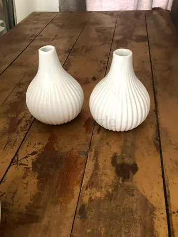Pair of white ceramic decorative vases