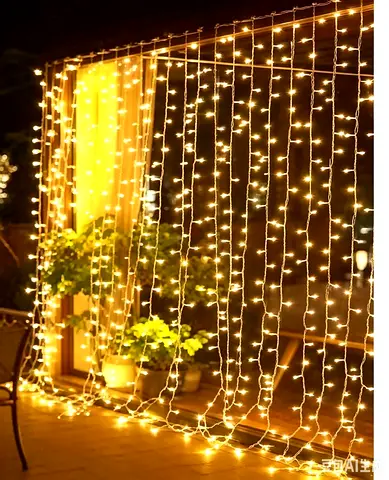 LED Curtain Fairy String Lights - Warm White, Decorative (new) size 3x2