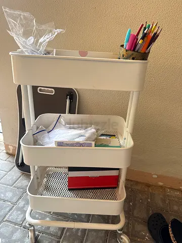 White 3-Tier Rolling Utility Cart - Small Storage Trolley