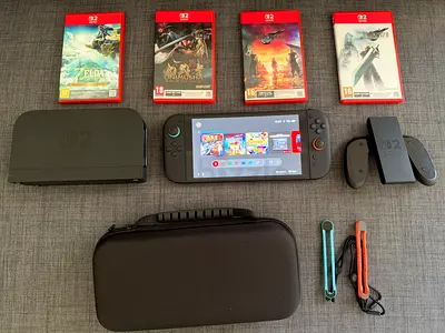 Nintendo switch 2 with 4 games and accessories pack