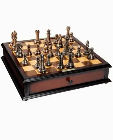 Merchant Ambassador Kasparov Grand Master Silver & Bronze Chess Set