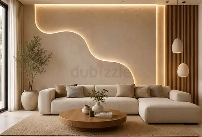 New elegant beautiful beige color 4 seater sofa luxury covered