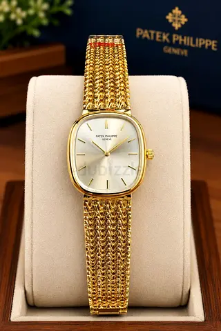 Patek Philippe Gold-Tone Luxury Watch – Elegant White Dial & Premium Bracelet