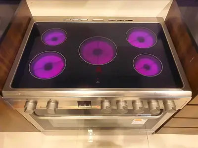 Free Delivery Hoover Latest Model 5-Burner Electric Ceramic Cooking Range 90x60 CM