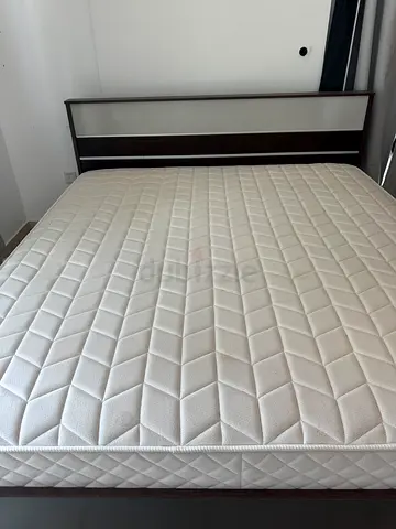 Queen size bed frame with mattress - good condition