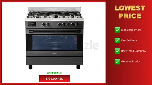 Toshiba Free-standing Gas Cooker 5 Zones with Dual FAN - 1 Year Warranty