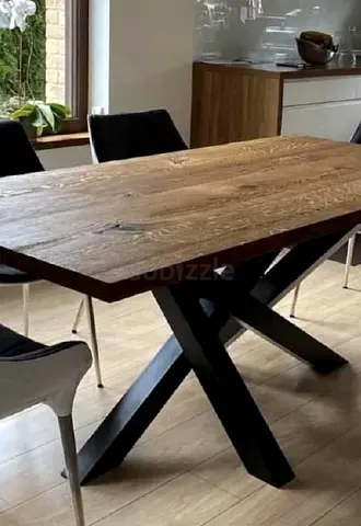 Urban Oak set: Dining Table, Bar Cabinet & Bookshelf - Solid Oak