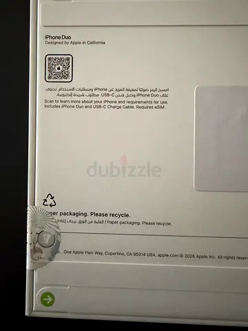 iPhone Duo 256GB White + Apple Care (Box packed)