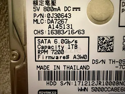 HGST 1TB 7200RPM HDD 2.5"