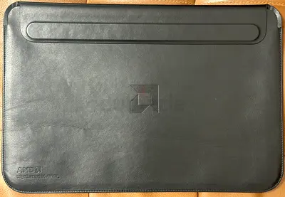 Laptop 15"Leather Sleeve(Black), Compatible with All 15"/14" MacBook , Magnetic Closure, AMD logo