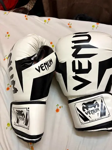 White Venum Boxing Gloves - Pair, Good Condition
