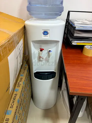 Standing Water Cooler Dispenser with Hot and Cold Taps - White