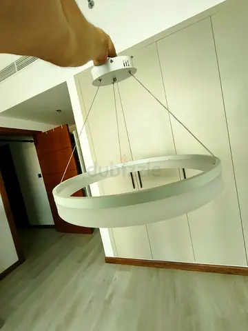 2pcs Modern Circular LED Pendant Light - 3 light tones