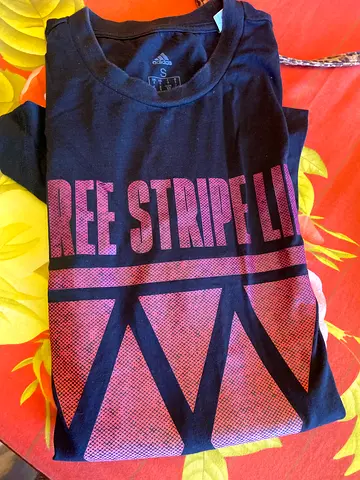 Adidas Black graphic crew-neck T-shirt, size S (folded) - casual wear