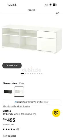 IKEA VIHALS white TV bench / media unit