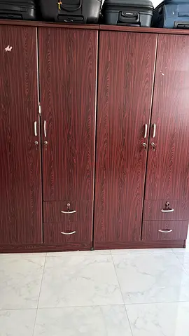 Used 2-Door 2 Wooden Wardrobes with Drawers - Good Condition