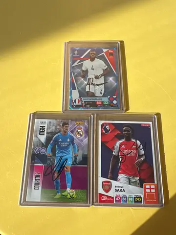 Signed football cards