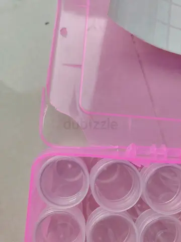 Pink Plastic Bead Storage Case with Multiple Small Compartments