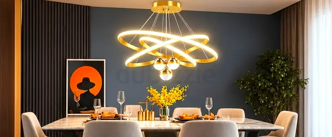 Modern Gold Ring LED Chandelier - 3-Ring 3bolDesigner Pendant Light