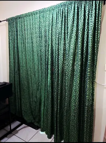 Dark Green Patterned Curtains