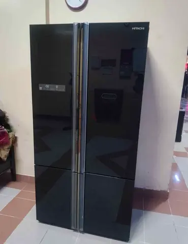 Hitachi black 4-door refrigerator - good condition