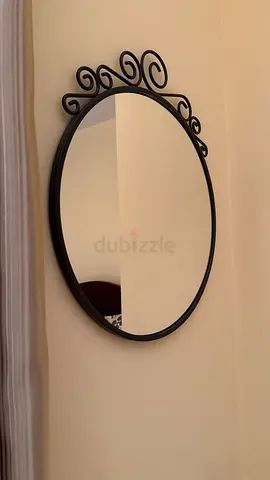 IKEA EKNE Round Wall Mirror, Black Metal Frame | Al Ain