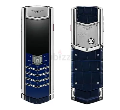 Vertu Signature S Silver Blue Alligator Leather Keypad Mobile Phone
