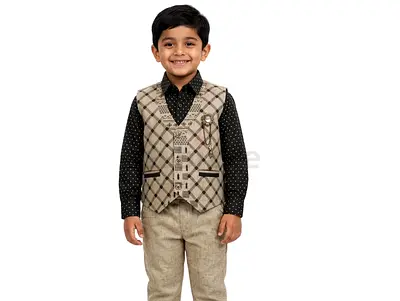 New 3 piece suit of boy vests and pants - size small/children 6 /7 years